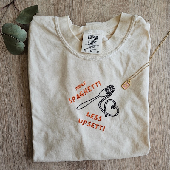 Mom Spaghetti Shirt, Embroidery Pasta shirt, Funny Silly T-shirt, Cooking Lover Shirt, Italian Mama Shirt, Chef Gift, Humor Grandma Shirt,