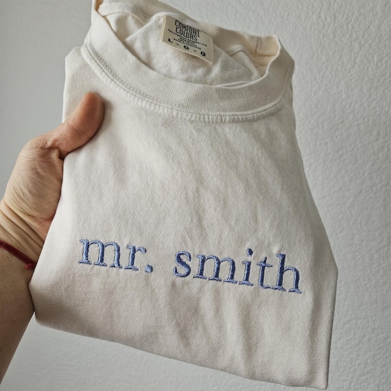 Embroidery Custom Mr. Shirt, Comfort Color Shirt, Groom to be, Gift for him, New Husband tee, Unisex Shirt, Wedding Shirt, Father's Day Gift