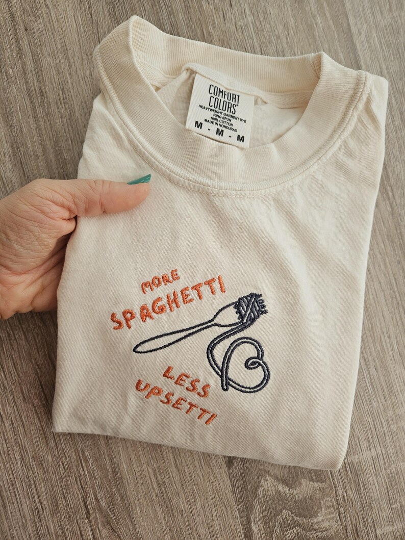 Mom Spaghetti Shirt, Embroidery Pasta shirt, Funny Silly T-shirt, Cooking Lover Shirt, Italian Mama Shirt, Chef Gift, Humor Grandma Shirt, image 11