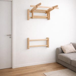 Mini Training Ladder with Pull-Up Bar and Dip Station: Solid Wood Modular Home Gym System