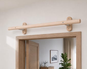 Wooden Pull Up Bar Wall mounted Beech Wood Over Door Pull-Up Bar 100 cm
