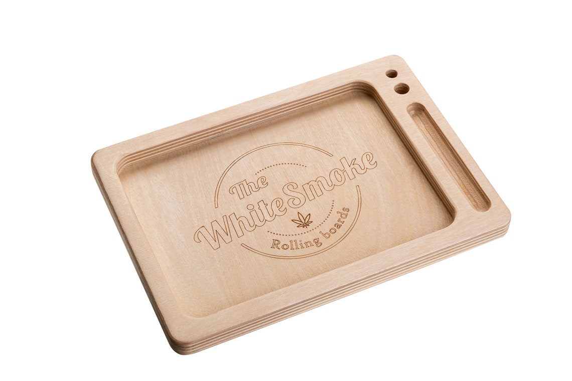 Whitesmoke Wooden Joint Rolling Tray custom Engraving Etsy