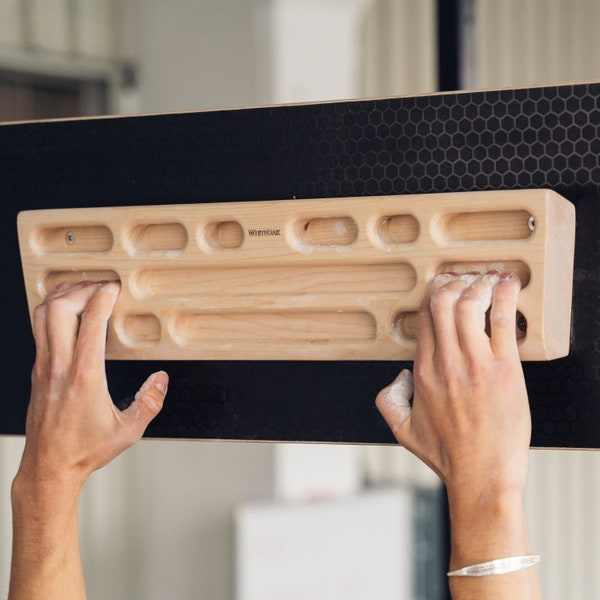 Hangboard in legno WhiteOak per allenamento di arrampicata, tastiera modulare