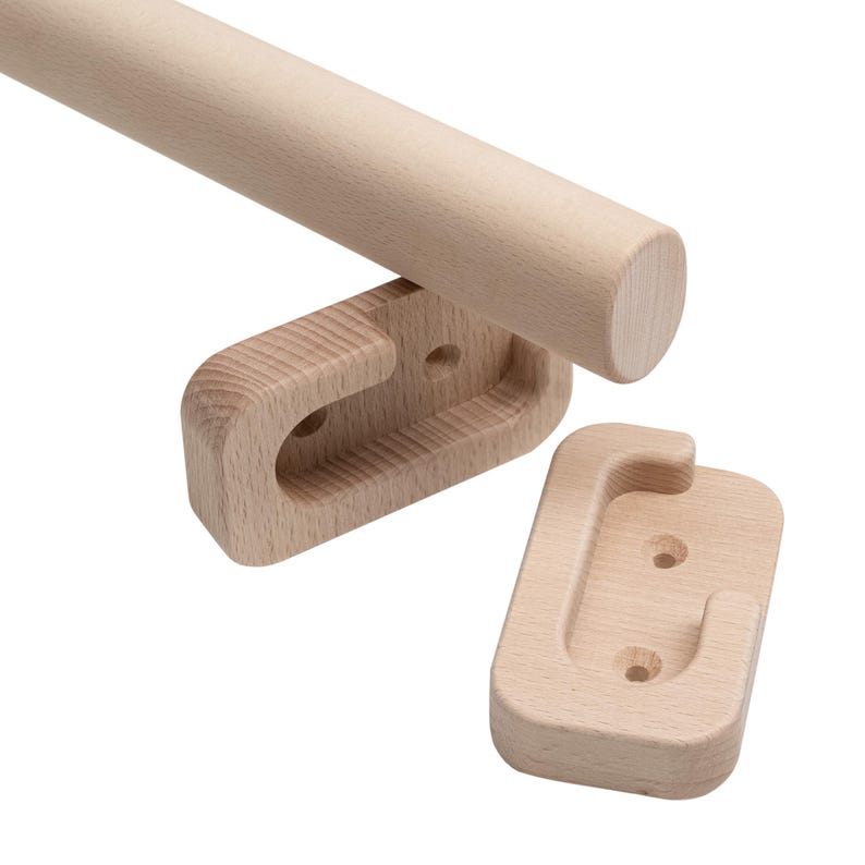 Removable Wooden Pull-Up Bar – Premium 100% hardwood, Cut to Size, Fits Door Frames up to 120 cm, for Adults and Kids image 2