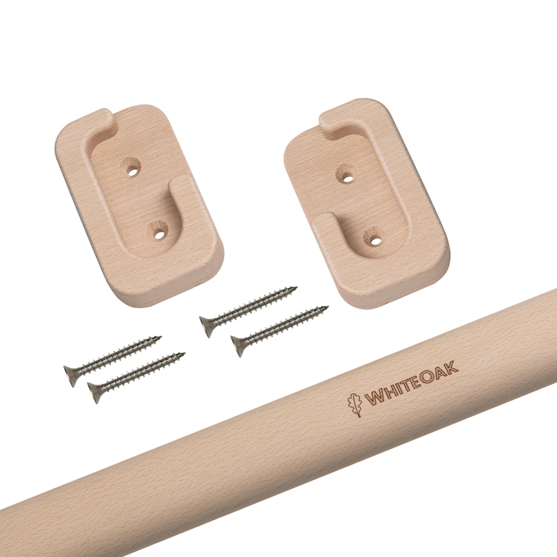 Removable Wooden Pull-Up Bar – Premium 100% hardwood, Cut to Size, Fits Door Frames up to 120 cm, for Adults and Kids image 3