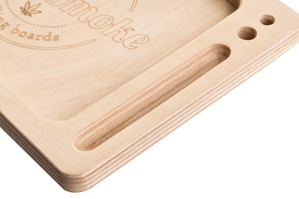 Whitesmoke Wooden Joint Rolling Tray custom Engraving Etsy