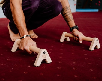 Hardwood Parallettes; Push-up  Handles, 3 cm Beech Push-Up Bars for Calisthenics & L-Sits