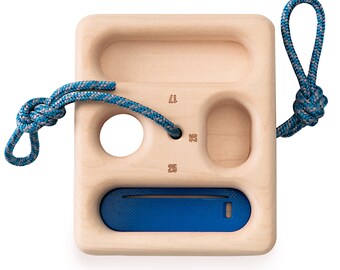 Hangboard portatile WhiteOak Pocket, dispositivo per l'allenamento da viaggio e per l'arrampicata di riscaldamento