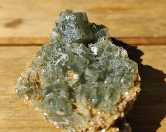 Green Apatite with Siderite From Panasqueira Mines, Portugal