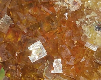 Yellow Fluorite With Red Hemetite From Moscona Mine Spain