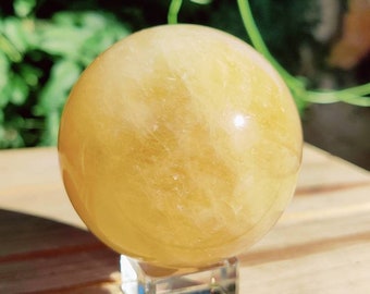 Honey Calcite Crystal Ball Sphere 2.2 inches (57 mm)