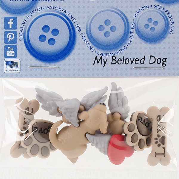 Dress it up Buttons My beloved Dog buttons Card Making, Scrapbooking