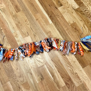 fireplace garland, fall garland for mantle, pumpkin garland, fabric scrap banner, shabby chic garland, rustic garland, farmhouse garland