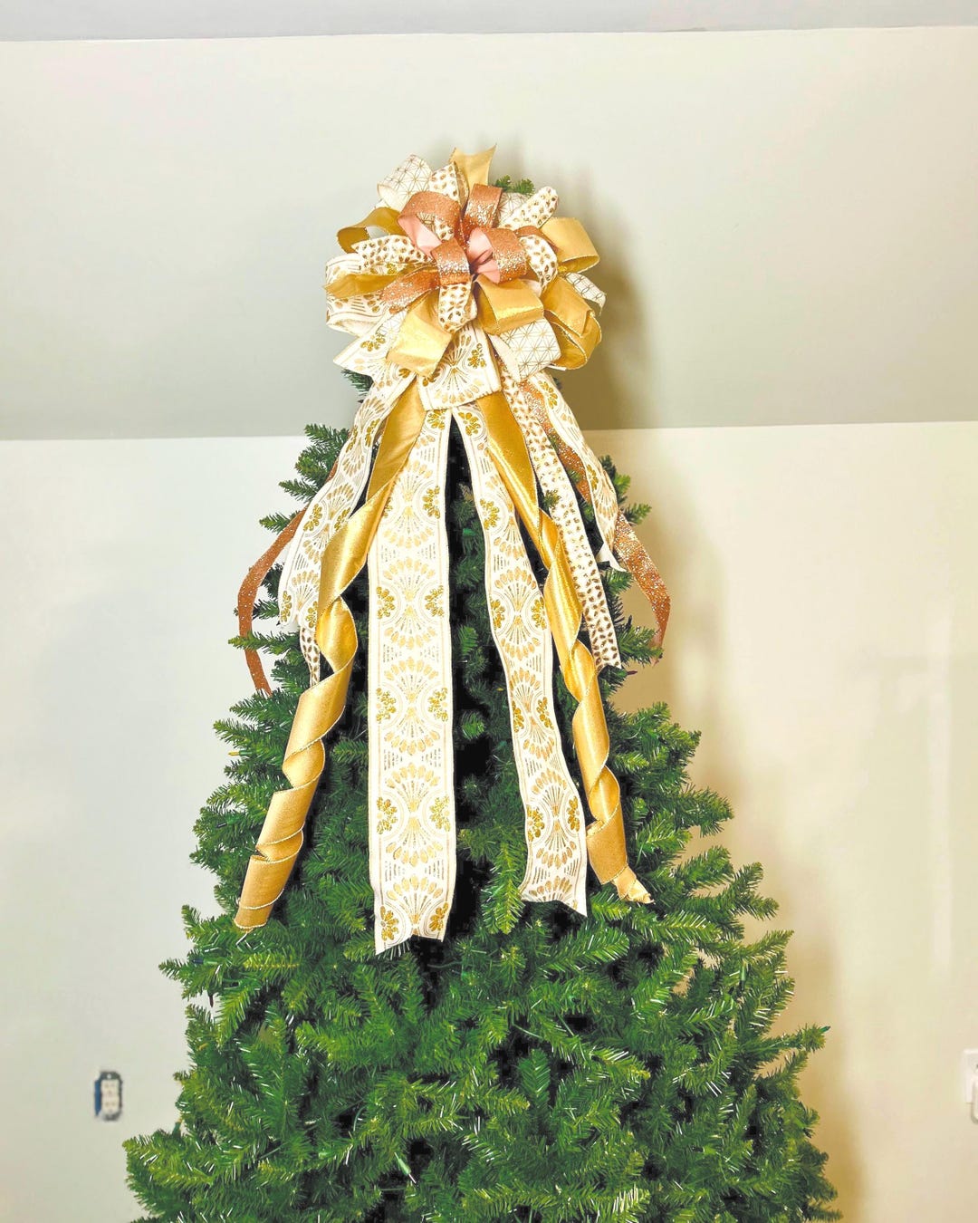 Rose Gold Christmas Tree Topper, Elegant Christmas Tree Topper, Rose ...