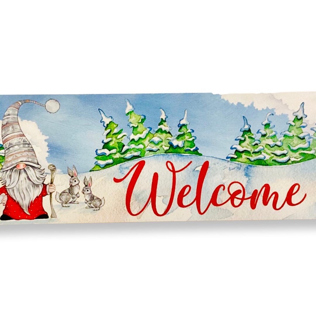 Winter Gnome Christmas Sign Christmas Gnome Sign Etsy