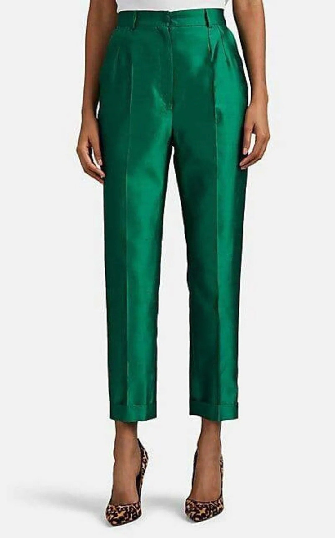 DAHAB SAGE GREEN SATIN PANTS