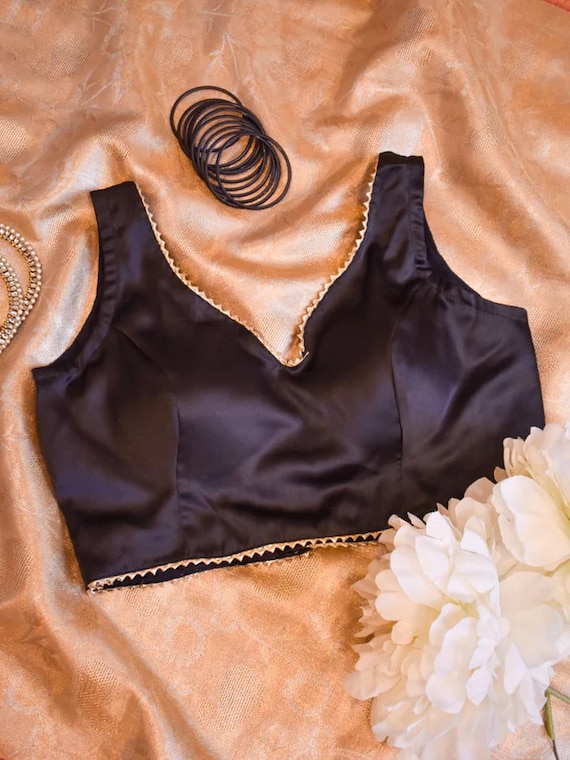 black silk satin blouse