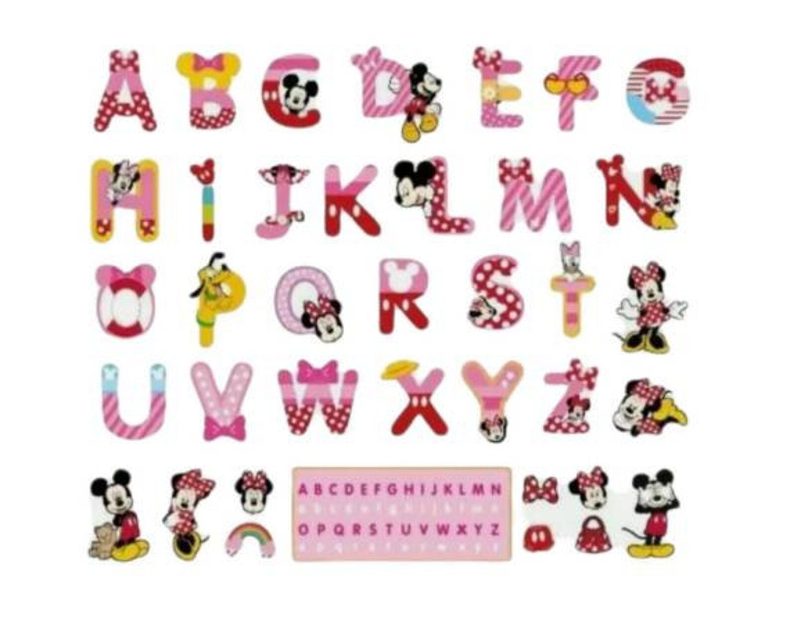 Disney Mickey And Minnie Mouse Alphabet Wall Stickers Etsy Uk