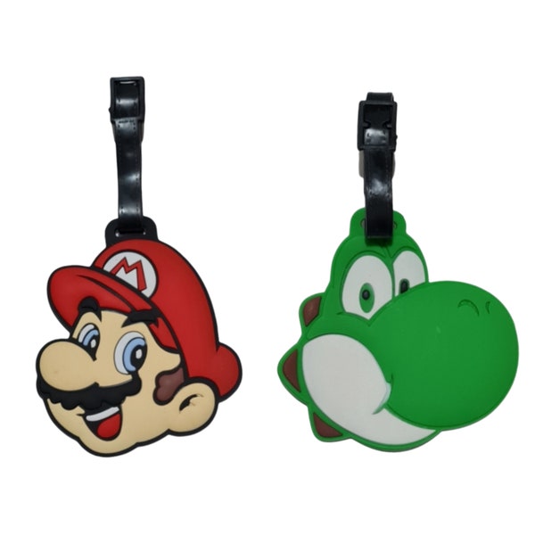 Mario & Yoshi Silicone Luggage Travel Tags