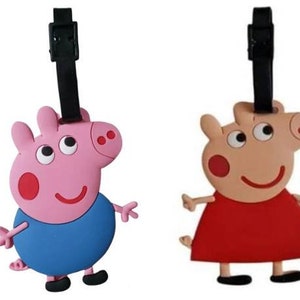 Peppa Pig / George Pig / Etiqueta de equipaje de silicona