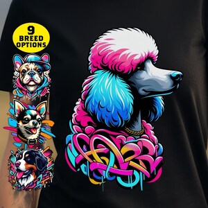 Custom Graffiti Dog Shirt, Urban Paint Splatter Graffiti Customized TShirt, Funny Tee for Pet Dog Owners and Animal Lover, Personalized Gift