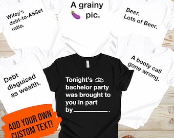 Custom Bachelor Party T-Shirts, Cards Against Humanity Themed, Personalized Groomsmen Shirt, Funny Groom & Best Man Tees, Matching tshirt