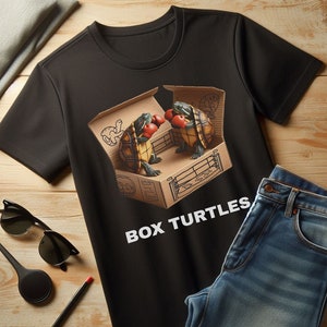 Box Turtles Boxing in a Box T-Shirt / Divertente Ultimate Box Turtle T-Shirt / Perfetta e carina maglietta per la festa di compleanno / Il miglior regalo per gli amanti degli animali pigri