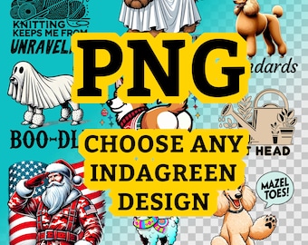Indagreen Digital Designs - Choice of one design in PNG format (300 DPI)
