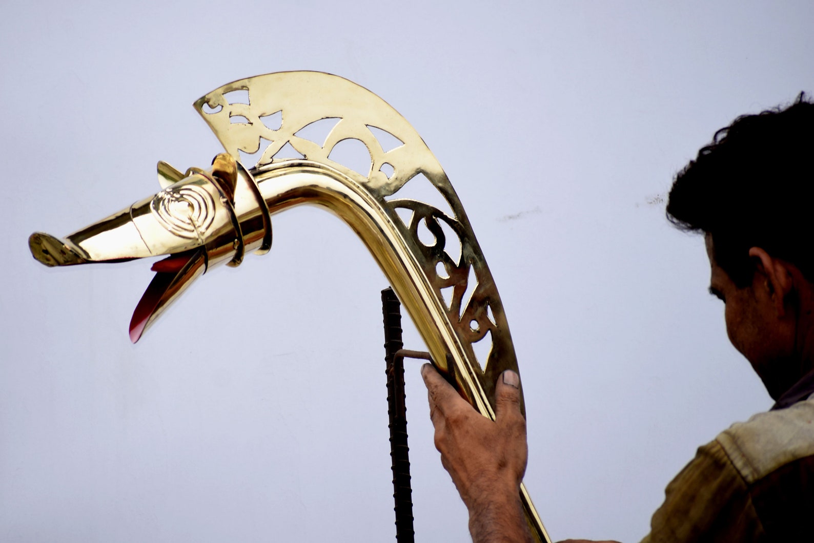 Carnyx Trumpet Celtic War Horn Celtic Trumpet Wind Etsy