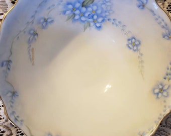 Something Blue! Vintage Bride Hope Chest! Vintage Blue Floral Berry Bowl, Vintage China Floral Dish, Vintage Floral Bowl, Vintage China Bowl