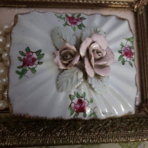 The Vintage Bride! Vintage Floral Vanity Dish*Vintage Floral Ceramic Dish*Vintage Jewelry Dish*Vintage Dish*Vintage Wedding Gift*Vintage Box