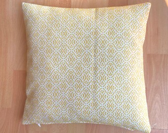 Housse de coussins décoratif de 40x40 cm jaune et blanc