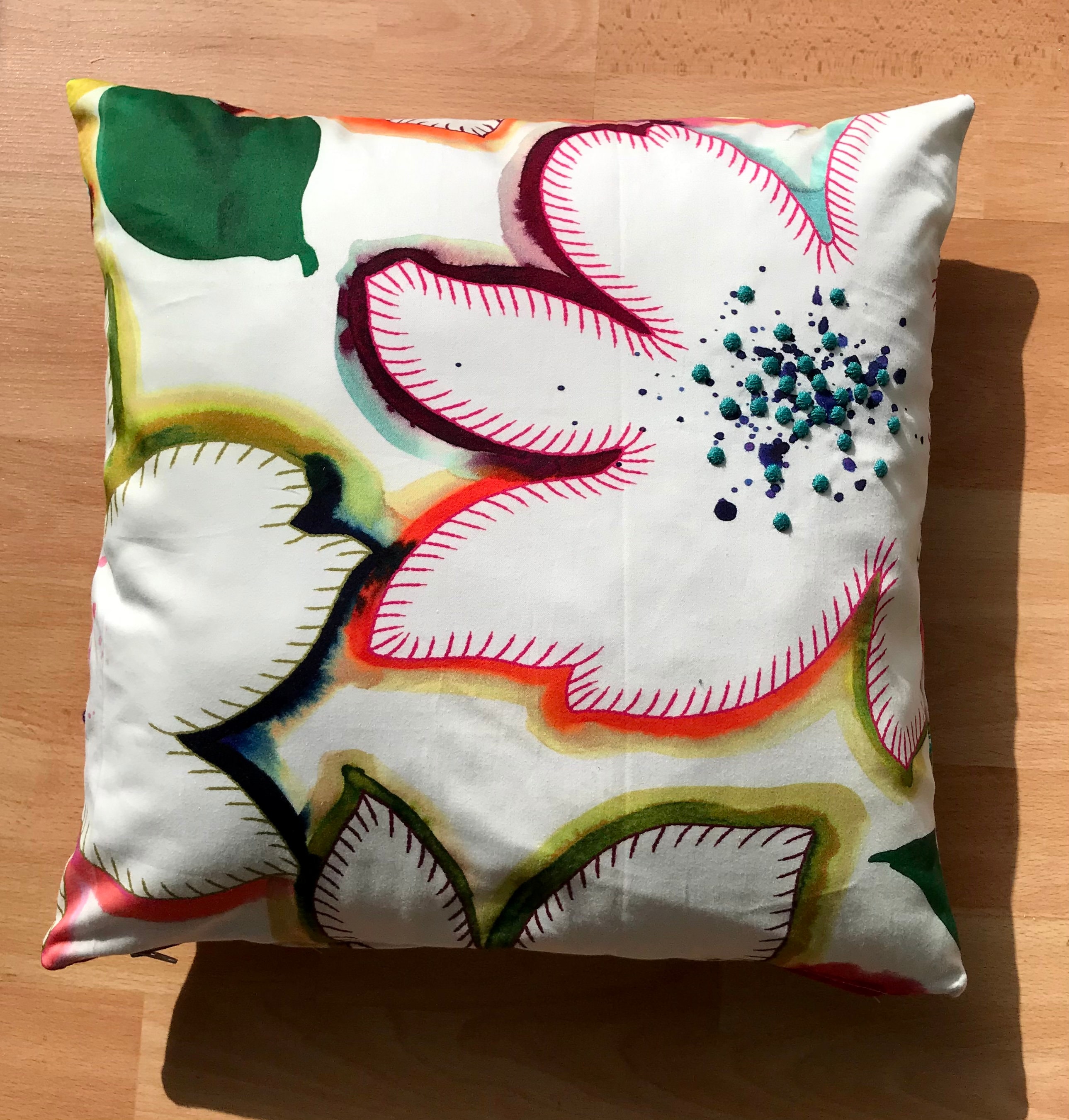 Cotton Cushion Cover 40x40 Cm Flowers From Wind Etsy UK