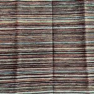 Velvet fabric coupon thousand green and black stripes