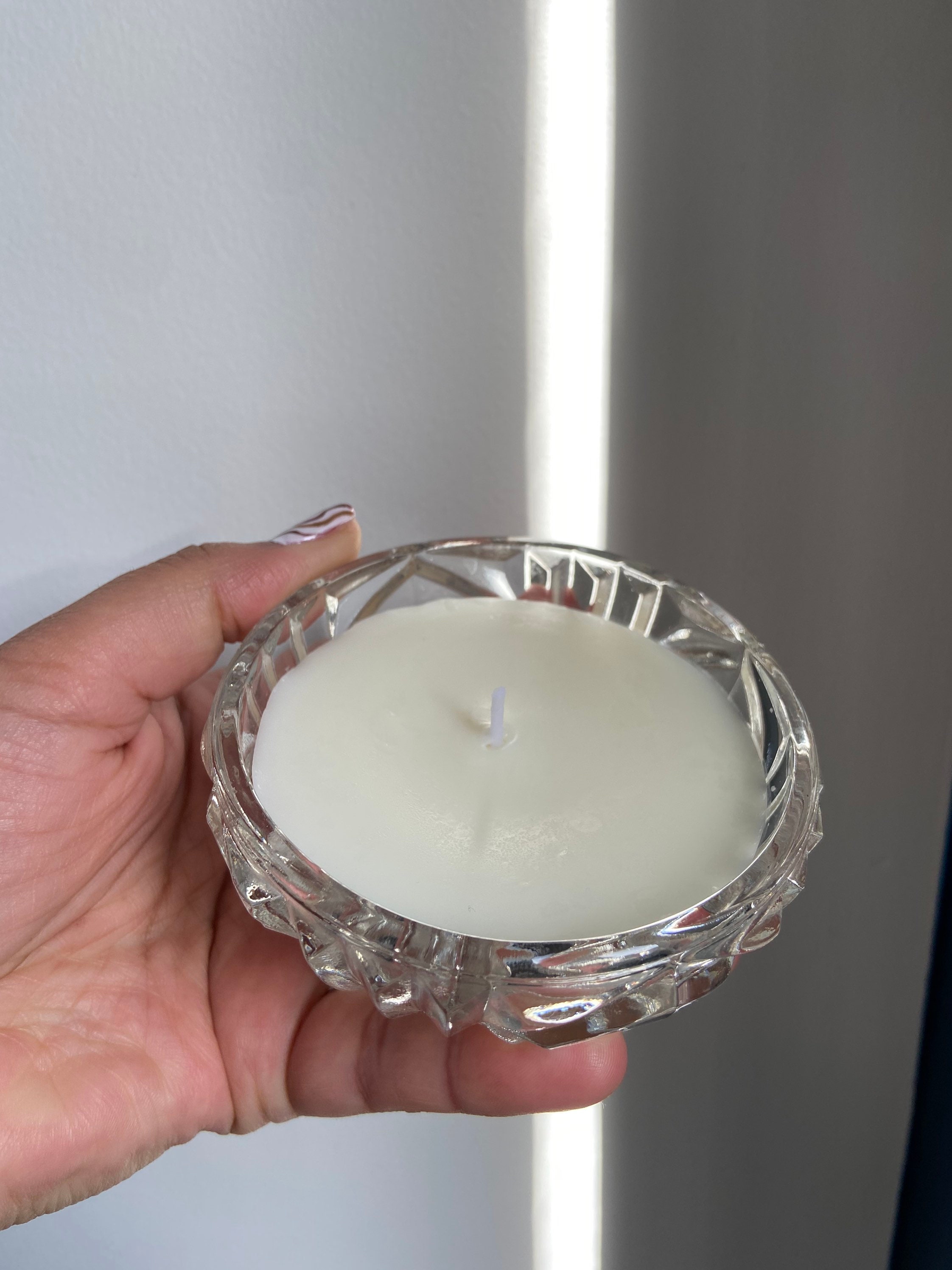 Oud Wood Candle in Vintage Crystal Jar Etsy UK