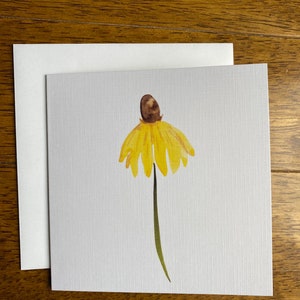 Aquarelle à cône jaune Carte de vœux vierge