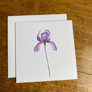 Iris Aquarelle Carte de vœux vierge