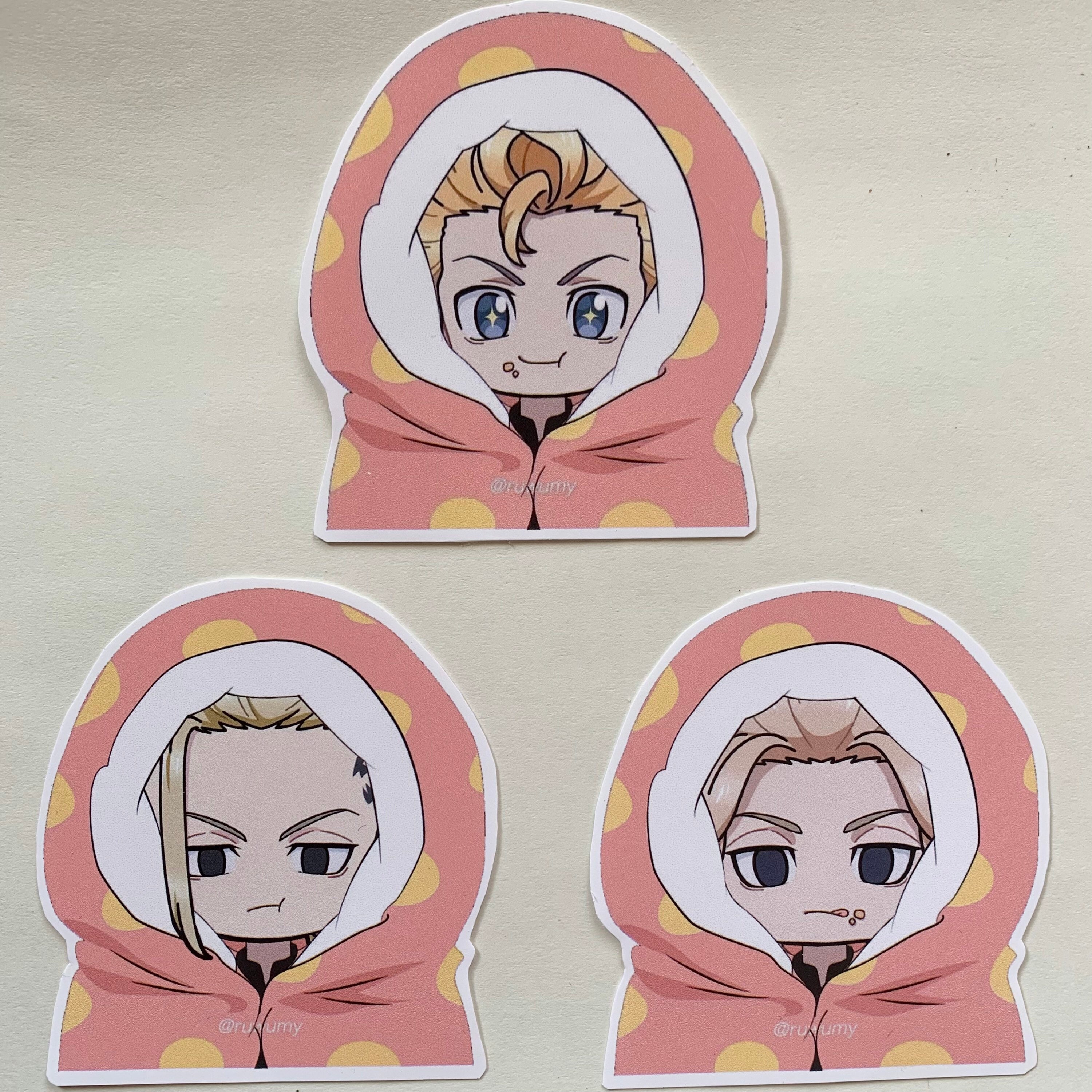 Set of 3 Tokyo Revengers Futon Stickers mikey Draken Etsy