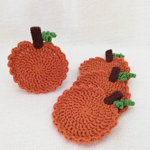 Crocheted coasters &quot;Pumpkin&quot;, pumpkin coasters, autumn decoration, home decoration