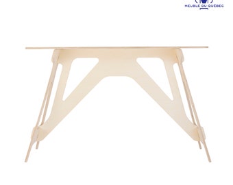 Scandinavian decor/ Minimalist decor foldable wooden computer desk made in Canada