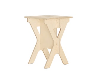 Scandinavian Wood Side Table: Easy Assembly End Table, Made in Canada