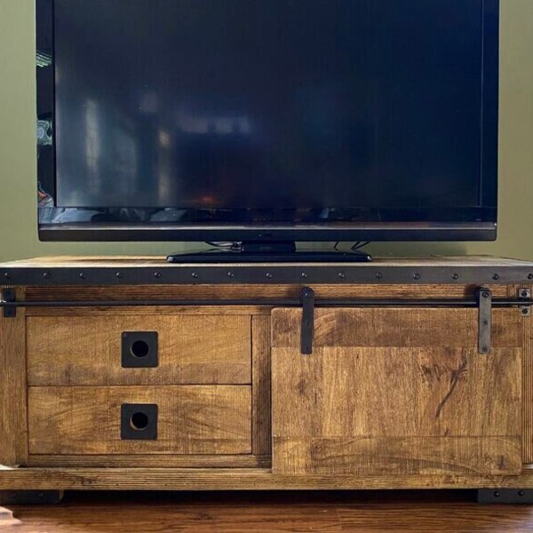 Barn Door Entertainment Center Etsy