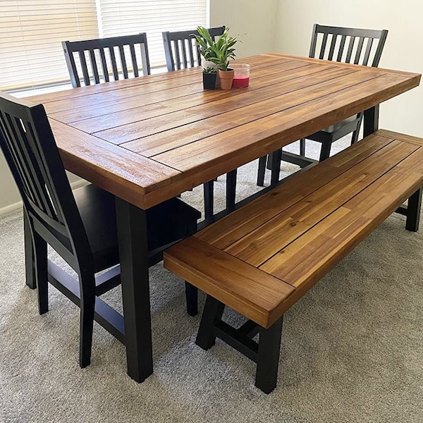 Solid Wood Dining Table - Etsy