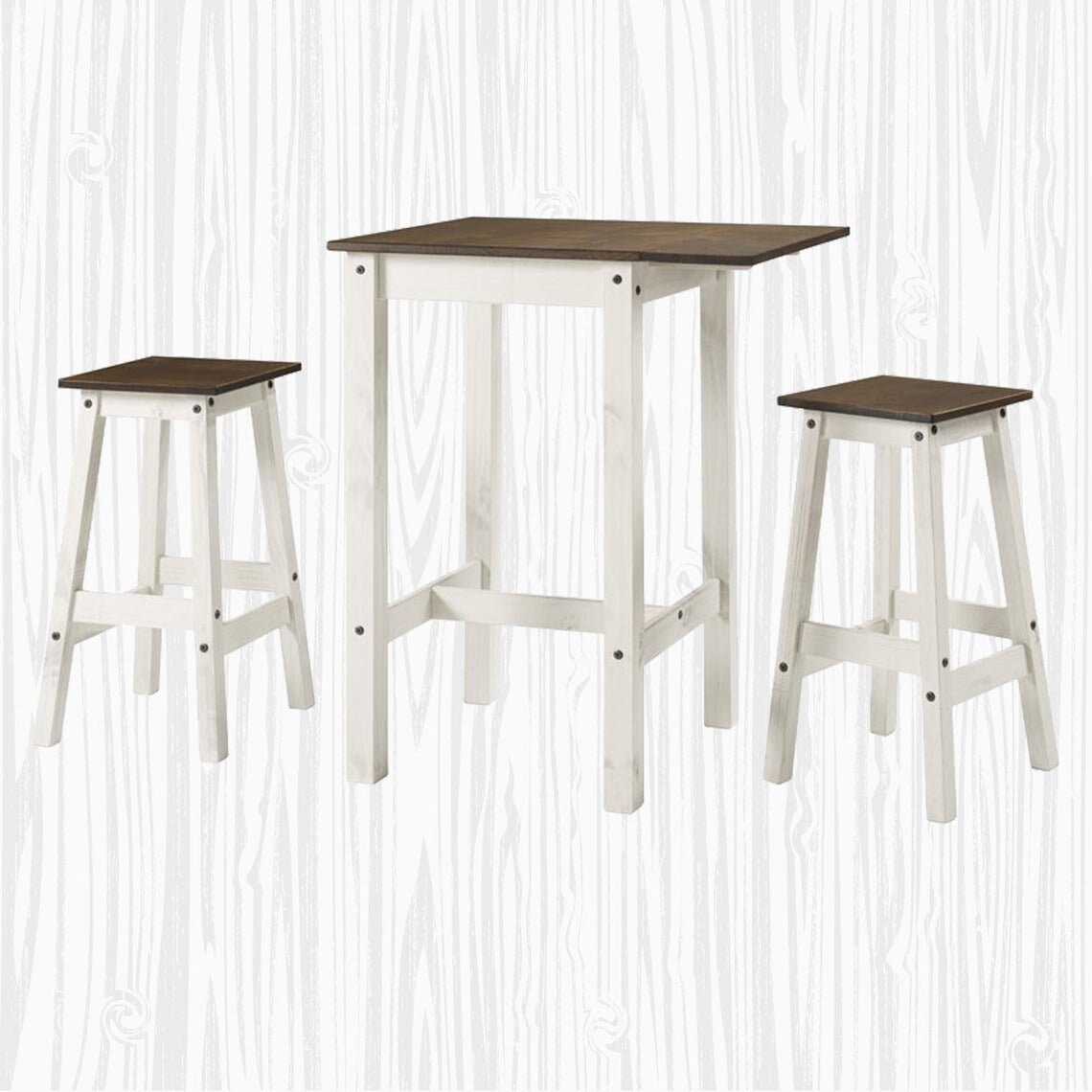 Juego de comedor de altura de contador de madera maciza Juego | Etsy