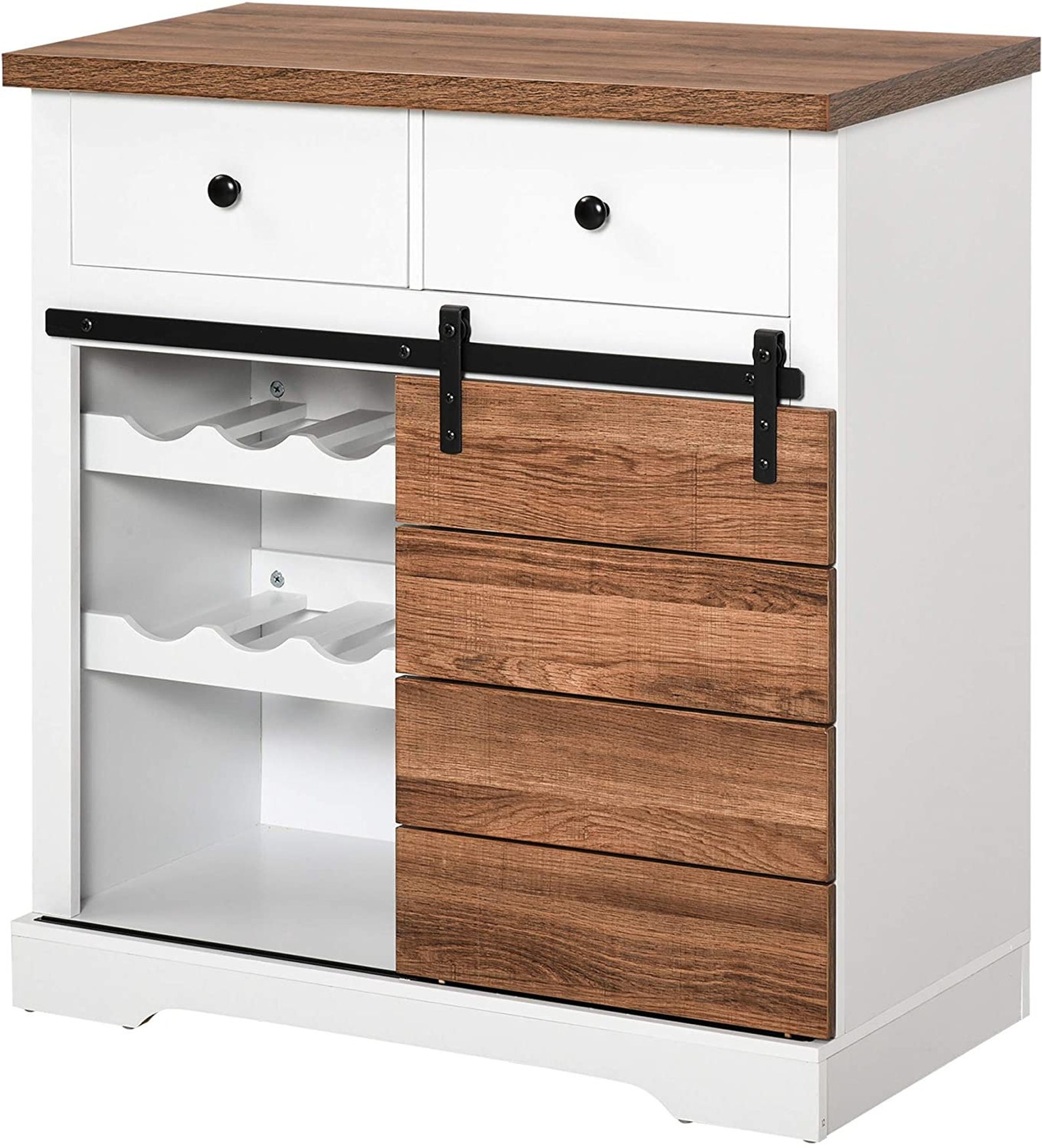 Entryway Farmhouse Barn Door Display Storage with Wine Etsy