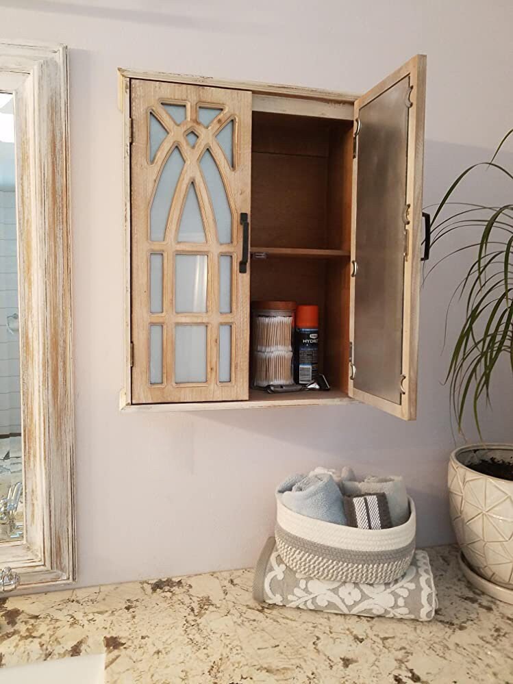 Farmhouse TwoDoor Wood Mounted Wall Bathroom Etsy