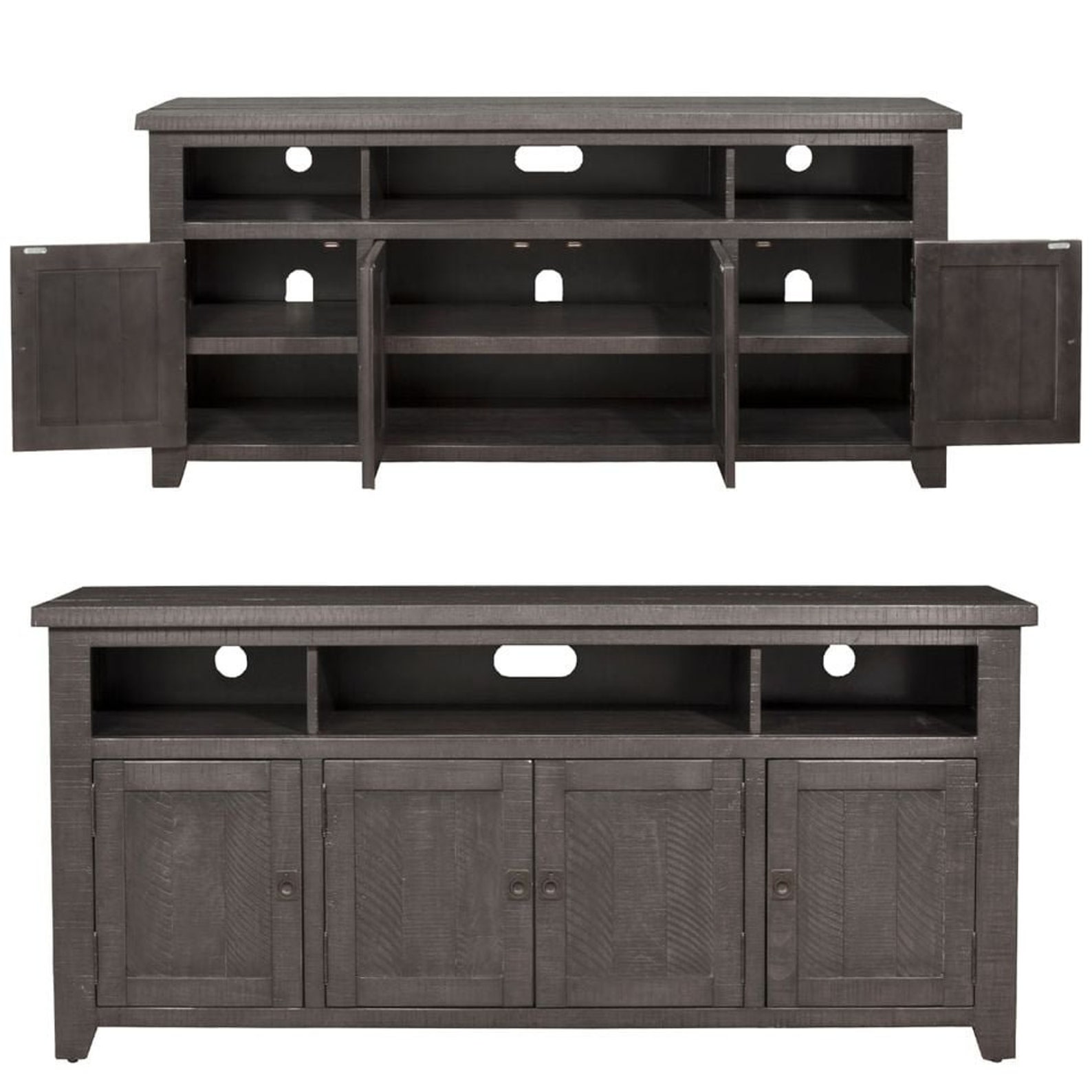 65'' Solid wood Rustic Credenza 4 Door TV Stand Etsy