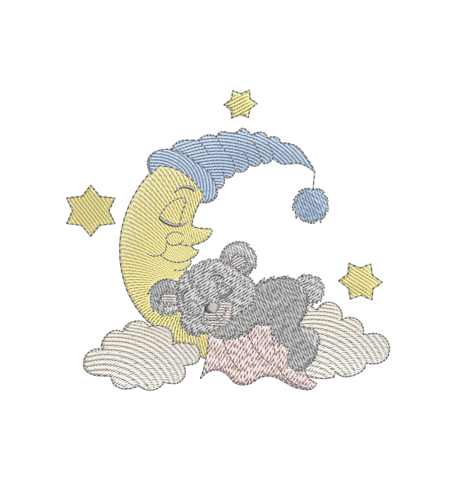 VERVACO Kreuzstich Set Baby Auf Dem Mond - Stickpackung Wanddekoration 16x18cm