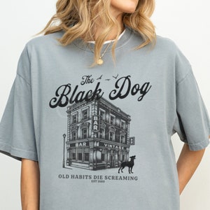 original vintage pub unisex comfort colors tee, black dog tshirt, tortured poet shirt