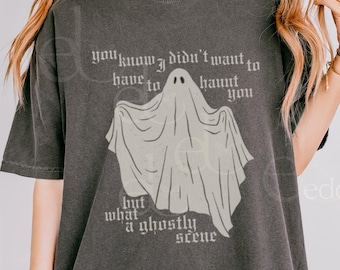 Original Ghostly Scene T-shirt: Halloween Comfort Colors Tee
